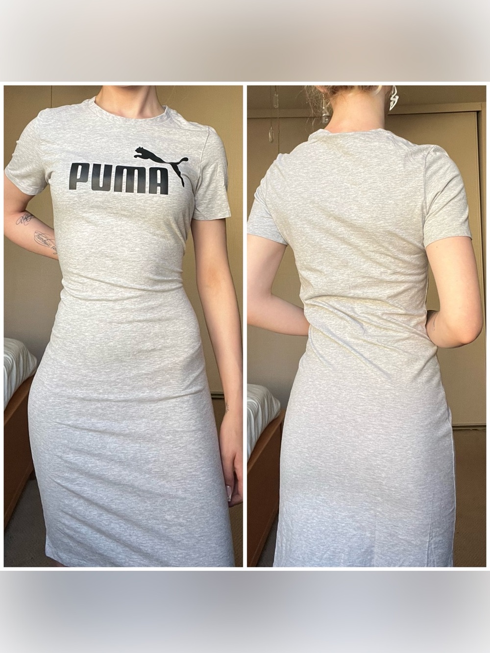 Puma Light Gray Logo Midi Dress